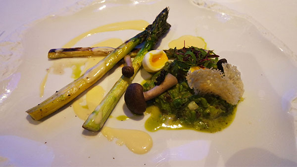 Ocean Restaurant by Cat Cora Asparagus & Sous-Vide Quail Egg