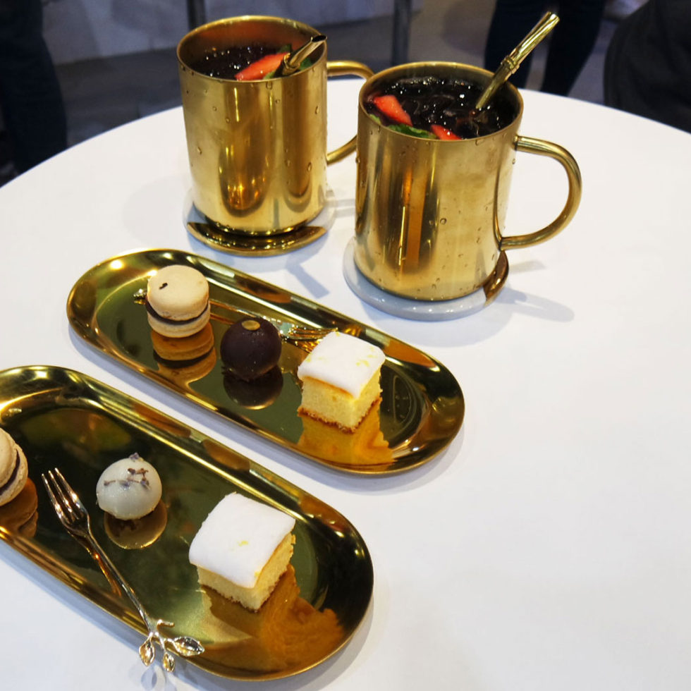 Gryphon Tea Company Sparkling Tea Earl Grey Lavender with Strawberry Mocktail & Desserts